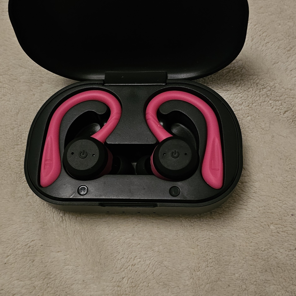Pink Wireless Earbuds with Charging Case